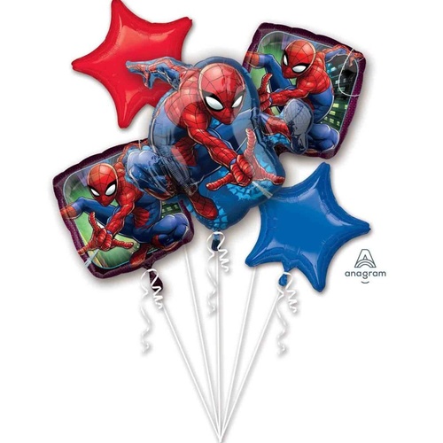 Spider-Man Birthday Foil 5pcs Balloons Bouquet