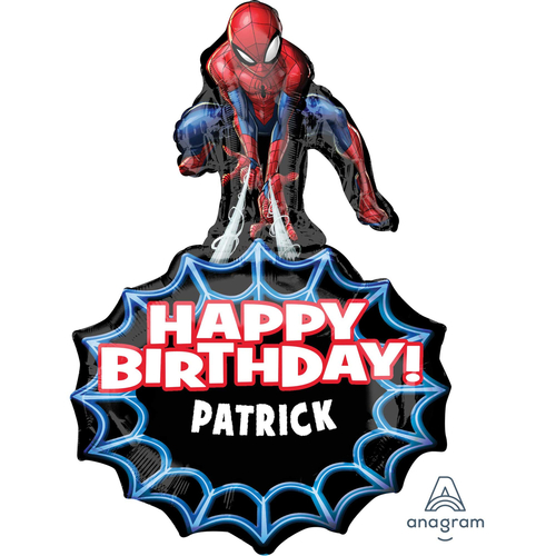 SuperShape XL Personalized Spider-Man Happy Birthday P40