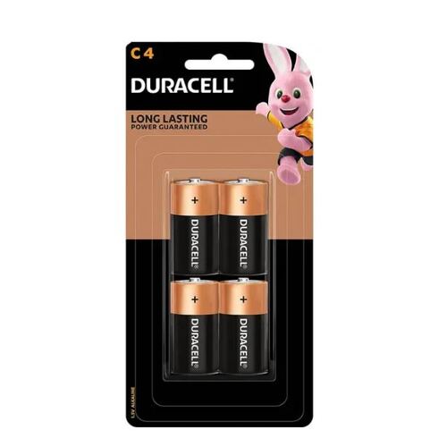 Duracell Alkaline Battery Size C4 1.5V 4pk