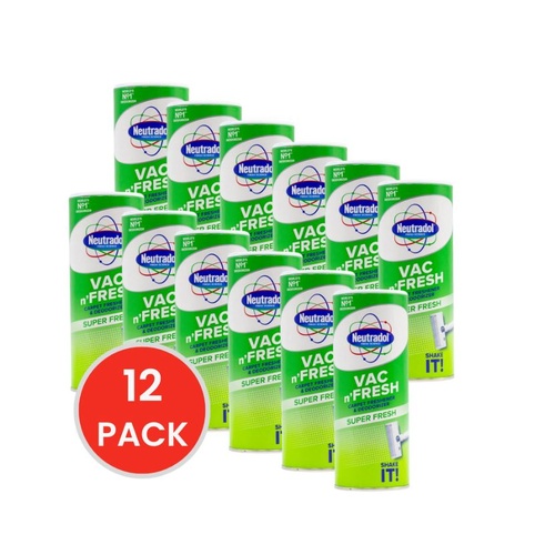 12PK Neutradol 350g Vac N' Fresh Carpet Freshener Deodoriser Super Fresh CTN