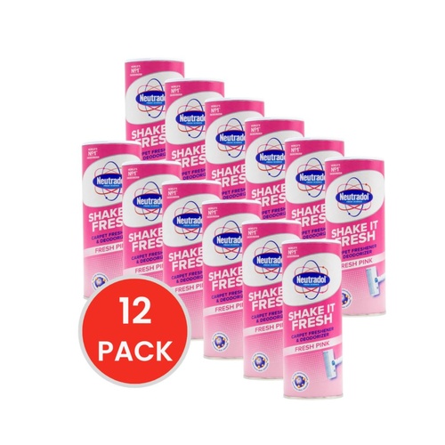 12PK Neutradol 350g Vac N' Fresh Carpet Freshener Deodoriser Fresh Pink CTN