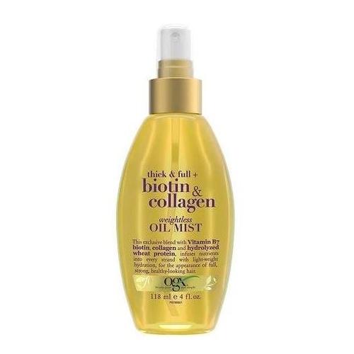OGX Biotin & Collagen Weightless Hair Oil Mist - 4 fl oz: Damage Repair, Shine Enhancing, Paraben-Free