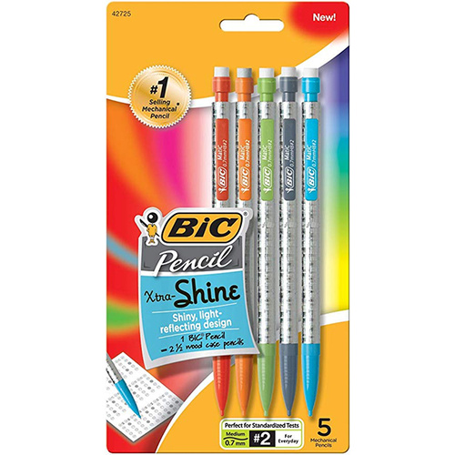 Bic Xtra Shine Mechanical Pencils 0.7mm 5pk