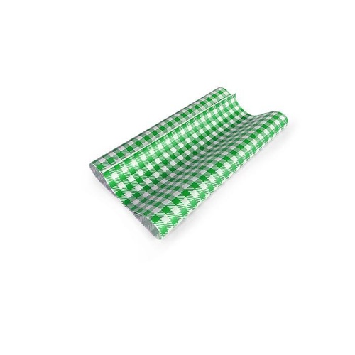 Greaseproof Paper Gingham Green Half 190 x 150mm – 400/ream