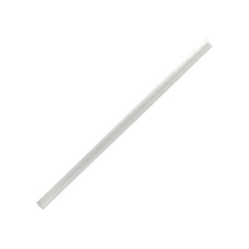 3ply Paper Food Grade White Straw 6x197mm 100PK