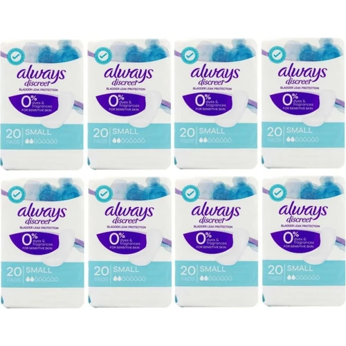 Always Discreet Small Bladder Leak Protection 160PK (20x8PK)
