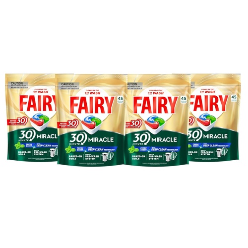 Fairy 30 Minute Miracle with Deep Clean Technology Fresh Scent 180 Pack Value Bundle (45 Pack x 4)