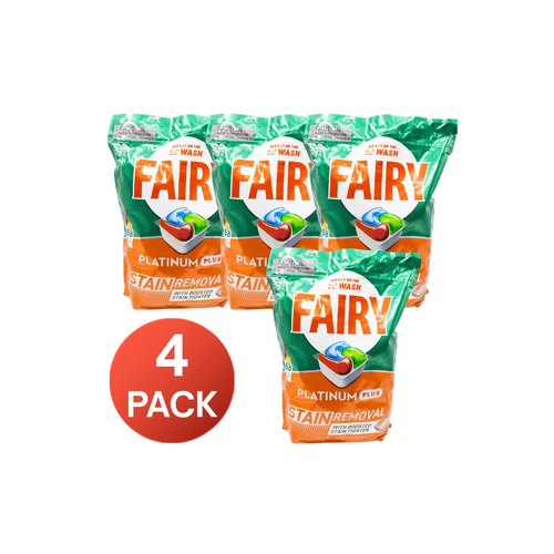 Fairy PK56 Dishwasher Capsules Platinum Plus Tropical Stain Removal (4 Pack)