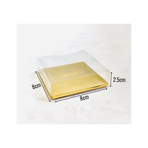 Clear PVC Gift Box With Gold Base 8x8x2.5 cm 20pk