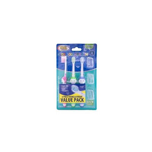 Oral Fusion Kids Tooth Brush With Covers 3 Pack