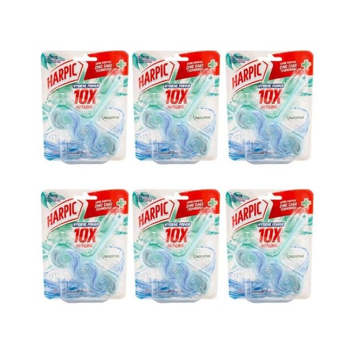 6x Harpic Toilet Cage Hygiene Power 10X Actions Bath Bowl Cleaner Eucalyptus