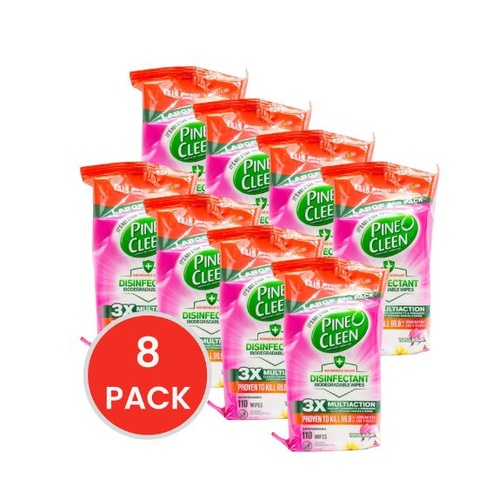 CTN Pine O Cleen Disinfectant Wipes Tropical Blossom PK110 (8 Pack)