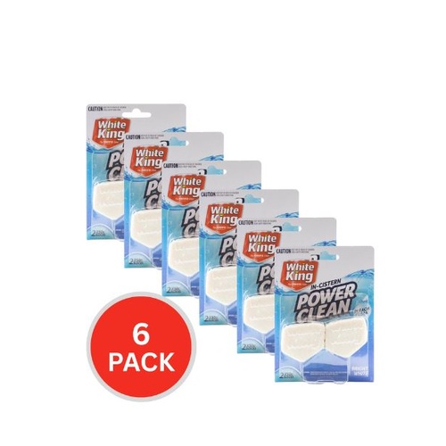 White King Pk2 X 50g Toilet Cleaner Blocks In Cistern Bleach Clean (6x Pack )