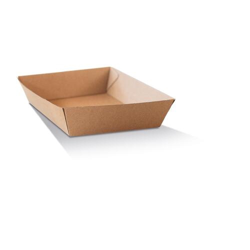 250PC/CTN Food Tray Size 2 Square Corrugated Brown - PCT2