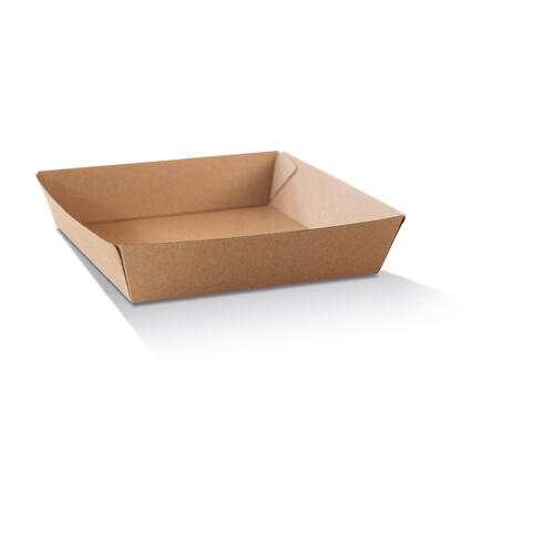 250PC/CTN Food Tray Size 4 Large Corrugated Brown - PCT4