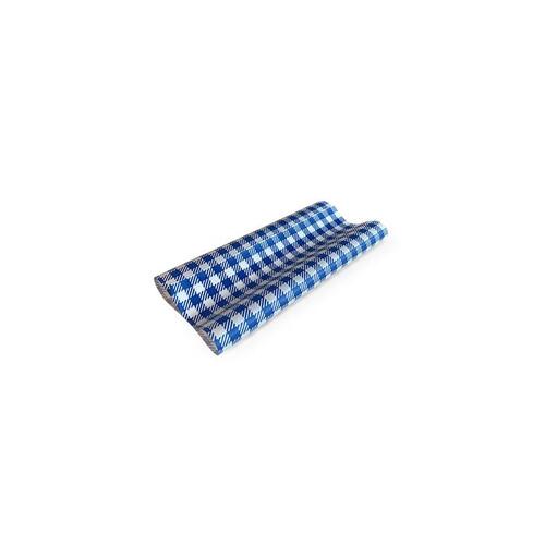 Greaseproof Paper Gingham Blue Half 190 x 150mm – 400/ream