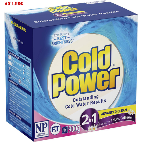 Cold Power 2 in 1 Advanced Clean Fabric Softener 10.8kg