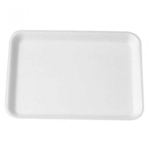 500PC/CTN Foam Tray Shallow 11" x 9" White 