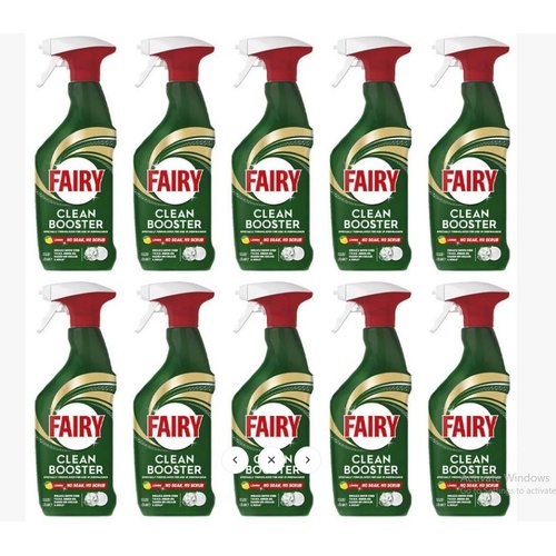 10 x Fairy 420ml Dish Spray Clean Booster No Soak No Scrub Lemon 