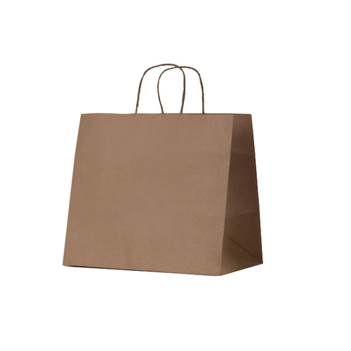 10pk Takeaway Brown Kraft Paper Bag Large