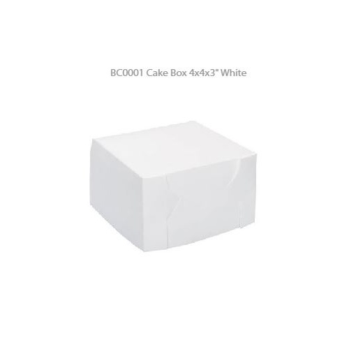 100 x Cake Box White With 4 x 4 x 3 INCH