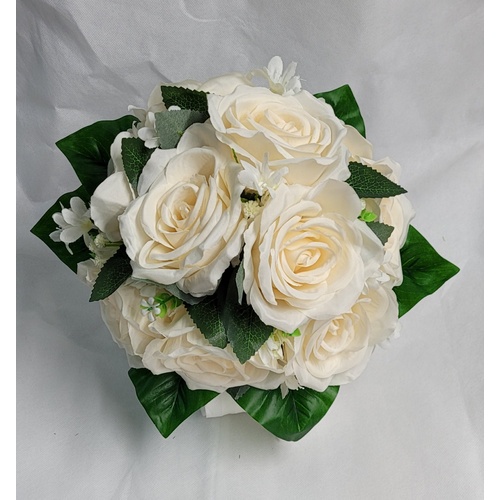 Bride Ivory Artificial 10 Roses Bouquet