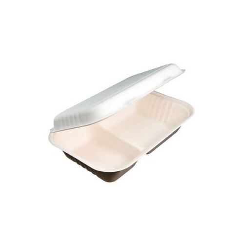 Sugarcane Clamshell Snack 2 Compartment 250PC/CTN