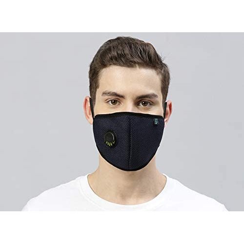 Fresh Filter Black Reusable Mask 1pc