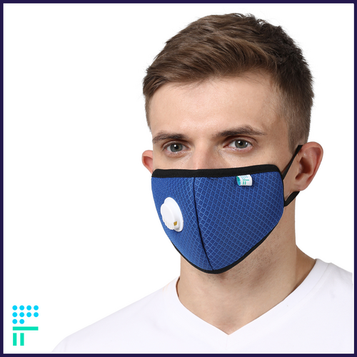 Fresh Filter Blue Reusable Mask 1pc