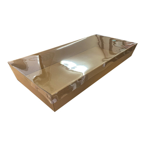 Large 10pk Kraft Catering Grazing Box With Clear Lid 