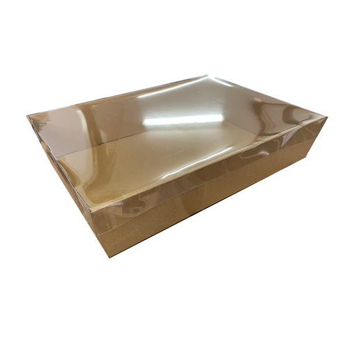 Medium 10pk Kraft Catering Grazing Box With Clear Lid 