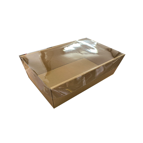 Small 10pk Kraft  Catering Grazing Box With Clear Lid 