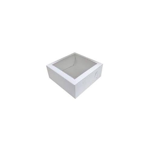 25 x Cake Box White With Window 12x12x2.5 Inch 500Ums POP UP