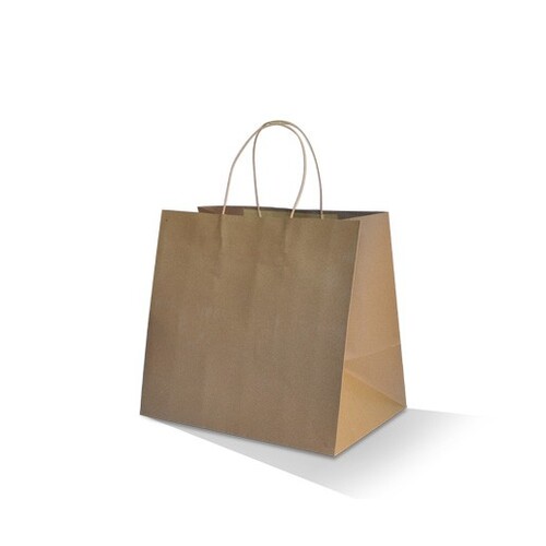 100pk Takeaway Brown Kraft Paper Bag Extra Large