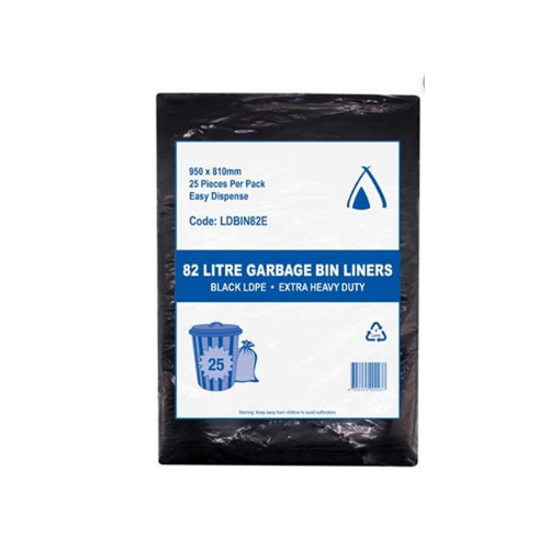 82L Garbage Bin Liner Black Extra Heavy Duty 200pc/CTN