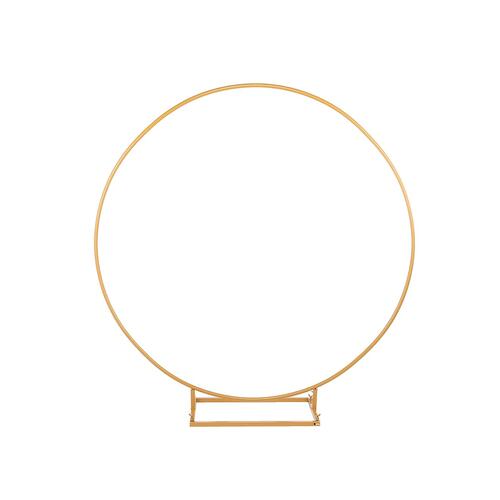 2m Round Wedding Arch Backdrop Stand Frame Bridal Outdoor Party Decoration, Gold