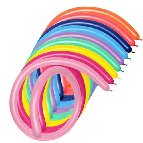ASSORTED COLOURS MODELLING LATEX BALLOONS, 50PK