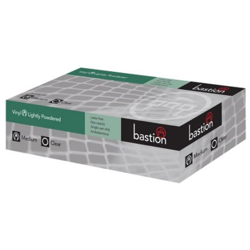 Bastion Vinyl Lightly Powdered Gloves Small Clear 1000/CTN