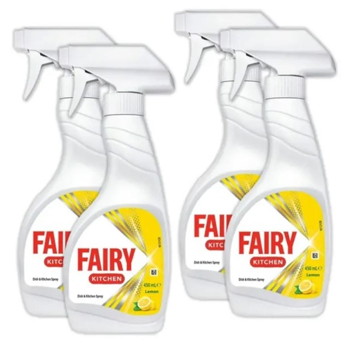 4 x Fairy Kitchen dish & kitchen spray 450ML (Lemon)  CTN