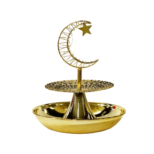 small 2 Tier Ramadan Serving Tray with Moon LED Light