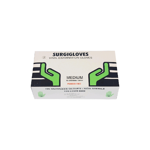 Surgi Medium Vinyl Powder Free Gloves 100pk