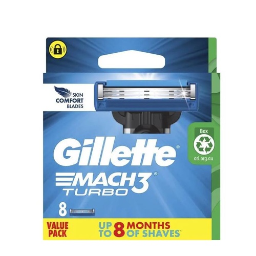 Gillette Mach3 Turbo Cartridges 8PK