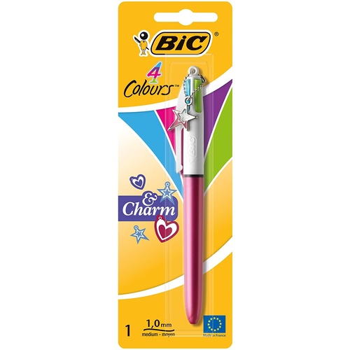 BIC 4 Colours Charm Retractable Ball Pens Medium Point 1.0 mm