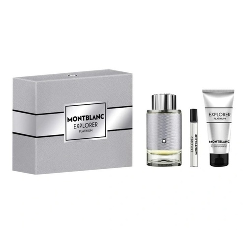 Mont Blanc Explorer Platinum 3pcs Gift Set 100ml EDP Spray Men (notes: woody aromatic ozonic)