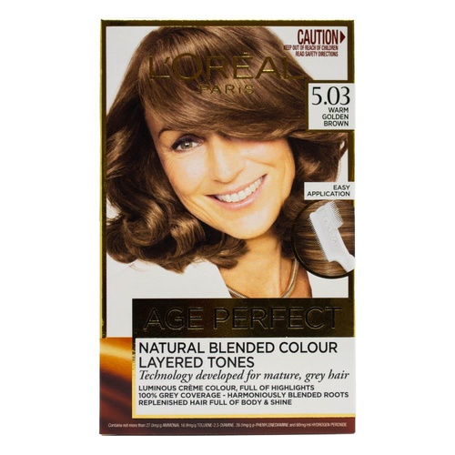 L'Oreal Age Perfect Hair Colour 5.03 Warm Golden Brown Dye Grey Coverage