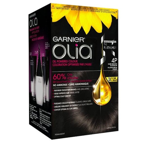 Garnier Olia Permanent Hair Colour 4P Dark Brown Platinum