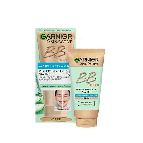 Garnier Oil-Free All-in-1 Tinted BB Cream SPF 25 50ml, Light / Medium