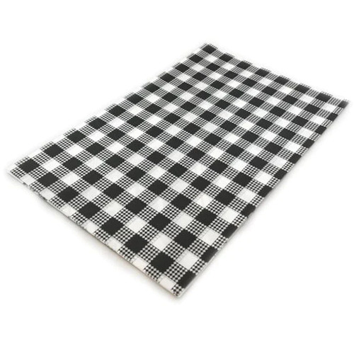Greaseproof Gingham Checkered Papers - 190x310mm / 1000 Pcs (Black)