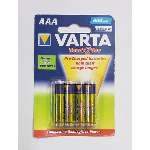 Varta AAA Ready2Use Rechargeable Batteries 800mah - 4 Pack