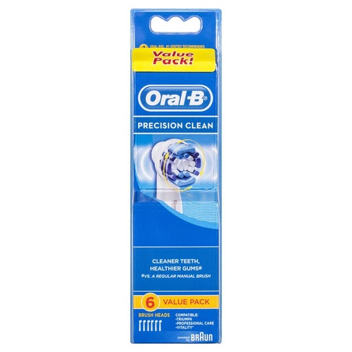 Oral-B Precision Clean Replacement Electric Toothbrush Head 6pk